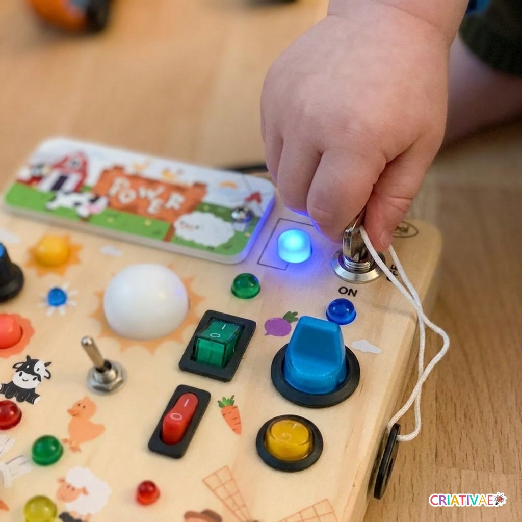 Busy Kids Criativae - Montessori Sensory Busy Board with Lights