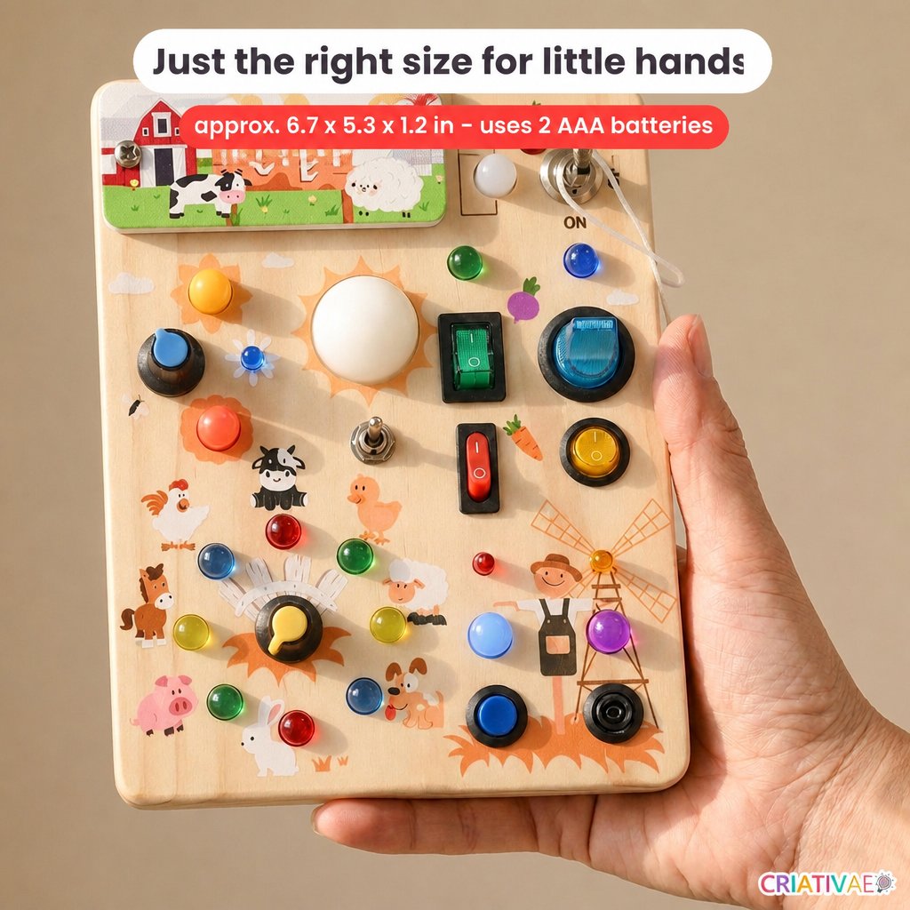 Busy Kids Criativae - Montessori Sensory Busy Board with Lights
