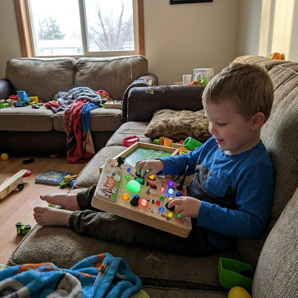 Nachher — Busy Kids Criativae - Montessori Sensory Busy Board with Lights