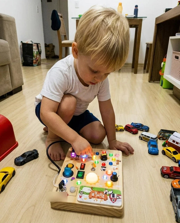 Busy Kids Criativae - Montessori Sensory Busy Board with Lights